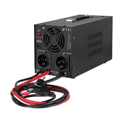 3. KEMOT PROsinus-1000 Notstromversorgung, reiner Sinuswellenwandler mit Ladefunktion, 12 V/230 V, 1000 VA/700 W – Schwarz