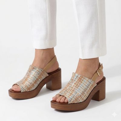 5. Damen-Sandalen mit Absatz aus Korbgeflecht M.Daszyński MR23126-7