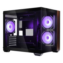 Cooler Master Elite 481 Mini-Tower aus Holz, Schwarz