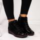 20. Damen-Lederboots mit Warmfutter und Print, schwarz, Filippo