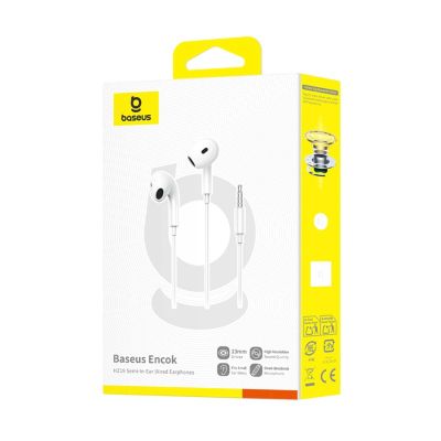 6. Baseus Encok HZ19 Kabelgebundene In-Ear-Kopfhörer mit Mini-Klinkenstecker – Weiß