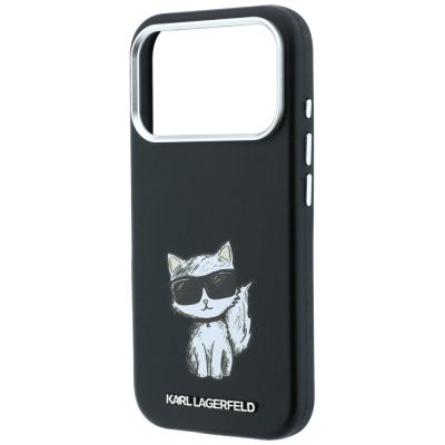 7. Karl Lagerfeld Smooth Choupette Sketch MagSafe Hülle für iPhone 18 Pro / 17 Pro / 18 Pro - Schwarz