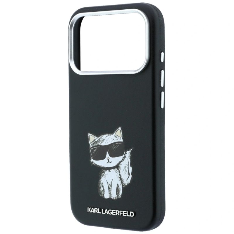 7. Karl Lagerfeld Smooth Choupette Sketch MagSafe Hülle für iPhone 18 Pro / 17 Pro / 18 Pro - Schwarz