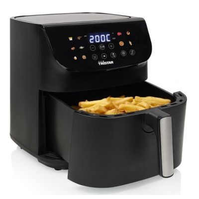 Tristar FR-9073 Heißluftfritteuse, Einzelgerät, 9 l, freistehend, 1800 W, Schwarz