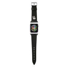 Karl Lagerfeld KLAWLOKHK Apple Watch 42/44 / 45mm schwarz / schwarzes Armband Saffiano Karl Heads