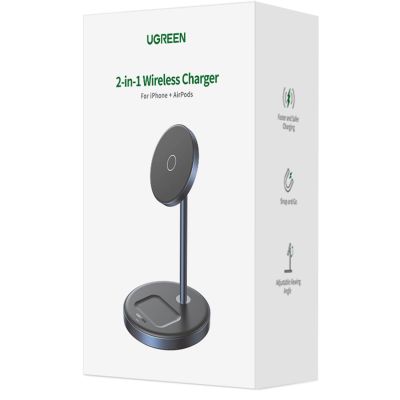 12. Ugreen CD317 MagSafe / Qi 2in1 Ladestation - Schwarz