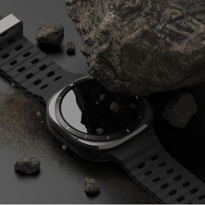 6. Ringke Slim & Tempered Glass Case + Glas-Set für Samsung Galaxy Watch Ultra 47 mm – Transparent