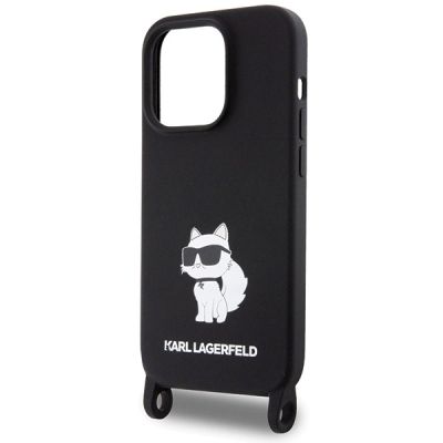 5. Karl Lagerfeld KLHCP15XSCBSCNK iPhone 15 Pro Max 6,7" Hardcase schwarz/schwarz Crossbody Silikon Choupette