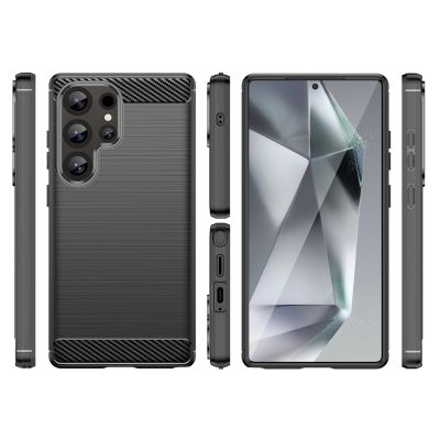 2. Carbon Case Silikonhülle für Samsung Galaxy S25 Ultra - Schwarz