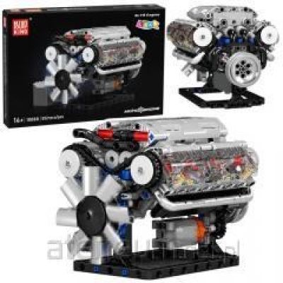 Konstruktionsbausatz V8-Motor – Mechanisches Modell mit beweglichen Kolben, 552 Teile