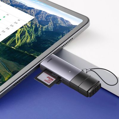 9. Baseus Lite Series USB-A/USB-C 3.0 SD/TF Kartenleser - Grau
