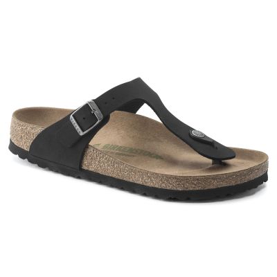 Birkenstock Gizeh Birko-Flor Damen Schmal Schwarz Flip-Flops für schmale Füße, Vegan Schwarz (1020487)