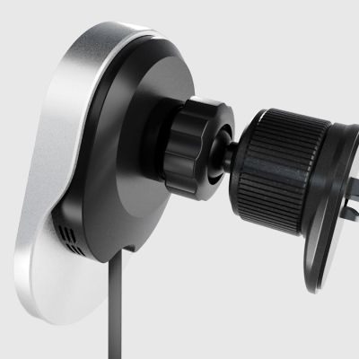 10. Smartphone-Halterung mit SBS TESUPP15WRETRACABL kabellosem Ladegerät mit einziehbarem Kabel, MagSafe-kompatibel – Schwarz