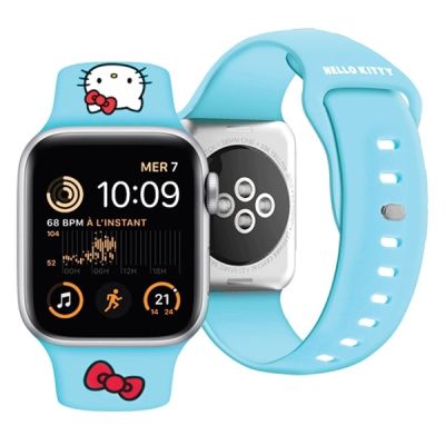 4. Hello Kitty Silikon-Kitty-Kopfband für Apple Watch 38/40/41 mm – blau