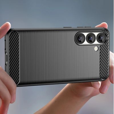 12. Carbon Case für Samsung Galaxy S25 Edge - Schwarz