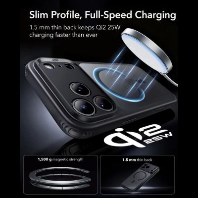 5. ESR Classic Hybrid MagSafe Hülle für iPhone 18 Pro / 17 Pro – Schwarz