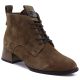 Damen-Ankle-Boots aus Leder mit Absatz, kamelfarbenes Veloursleder, Vinceza FIO27-67036
