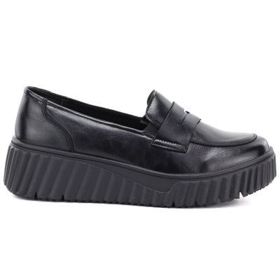 2. Schwarze Keilmokassins aus Leder, Vinceza 133135