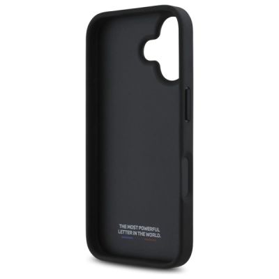 7. BMW M Perforiertes Tricolor-Detaillinien-Design iPhone 16 Hülle – Dunkelgrau