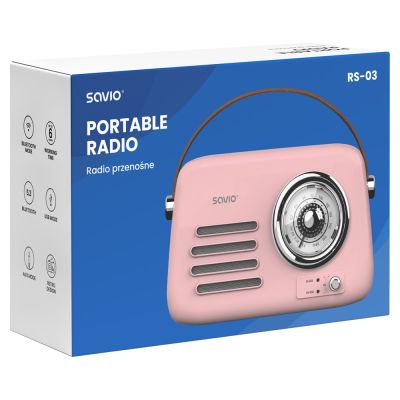 6. SAVIO Tragbares Radio Pink RS-03