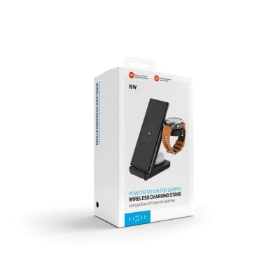 5. FIXPOS-GA-BK Ladegerät für mobile Geräte wie Smartwatches, Smartphones und Kopfhörer, Schwarz, USB, Kabelloses Laden, Schnellladen, Intern
