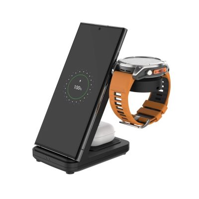 6. FIXPOS-GA-BK Ladegerät für mobile Geräte wie Smartwatches, Smartphones und Kopfhörer, Schwarz, USB, Kabelloses Laden, Schnellladen, Intern