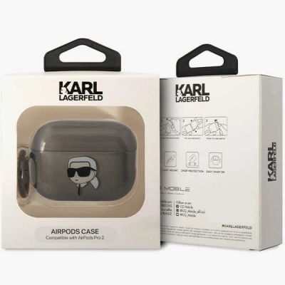 4. Karl Lagerfeld KKLAP2HNIKTCK Airpods Pro 2 Hülle schwarz/schwarz Ikonik Karl Lagerfeld