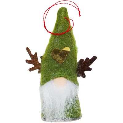 9. Weihnachtsanhänger, 9 cm, grün, Weihnachtsmann