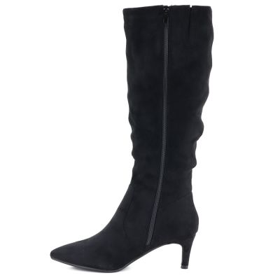 3. Sergio Leone KZ-28 Schwarze Wildleder-Stiefeletten mit niedrigem Absatz und Isolierung