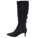 3. Sergio Leone KZ-28 Schwarze Wildleder-Stiefeletten mit niedrigem Absatz und Isolierung