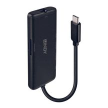 Lindy 43358 Dockingstation, kabelgebunden, USB 3.2 Gen 1 (3.1 Gen 1), Typ-C, Schwarz