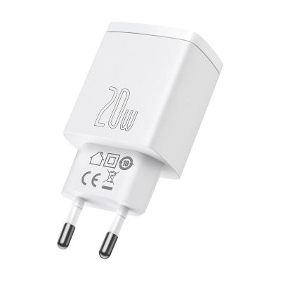 4. Baseus Compact Schnellladegerät USB / USB Type C 20W 3A Power Delivery Quick Charge 3.0 weiß (CCXJ-B02)
