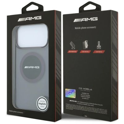 8. Mercedes AMG IML Transparent Bicolor Block MagSafe Hülle für iPhone 18 Pro Max / 17 Pro Max - Schwarz und Burgunderrot