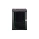 38. DYNAmic 19" 16U Wand-Netzwerkschrank 600x600 mm, Glastür, schwarz, ungeteilt, montiert, 60 kg