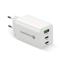 EVERACTIVE GAN Wandladegerät 1 x USB, 2 x USB-C Schnellladefunktion 4+ 65W Weiß SC-655Q