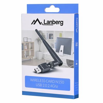 9. Lanberg N150 NC-0150-WE Netzwerkkarte (USB 2.0, WLAN-Antennenanschluss)