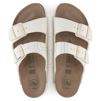 8. Birkenstock Arizona Vegan Damen Textil Narrow Eggshell Flip-Flops für schmale Füße (1022679)