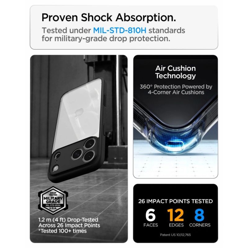 9. Spigen Ultra Hybrid Hülle für iPhone 18 Pro / 17 Pro – Mattschwarz