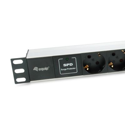 4. Equip 333315 PDU Stromverteilungseinheit 7 x Netzwerkdosen 1U Schwarz, Silber