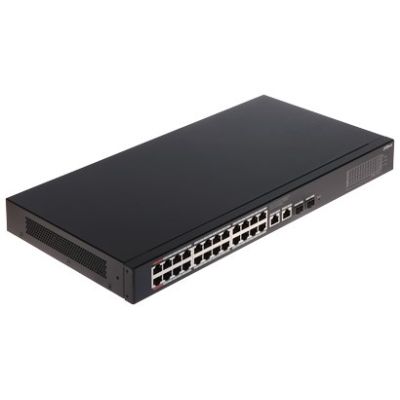 Dahua Technology CS4228-24GT-240 Managed Network Switch L2 Gigabit Ethernet (10/100/1000) mit PoE-Unterstützung, Schwarz