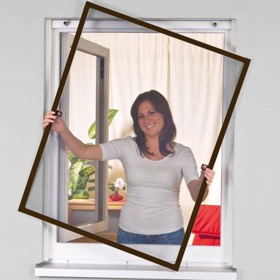 53. Moskitonetzfenster Aluminium 100x120 Braun Plus