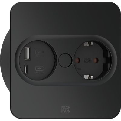 2. Bachmann 946.105 Steckdose Typ F + USB A + USB C Edelstahl