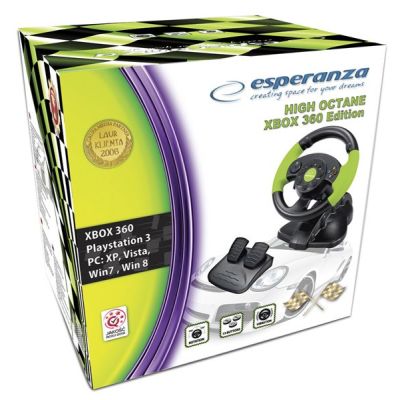 23. Esperanza EG104 Lenkrad (PC, Xbox 360; schwarz und grün)