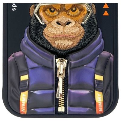 11. Nimmy Cool&Cute 2.0 Monkey Hülle für iPhone 15 - Schwarz