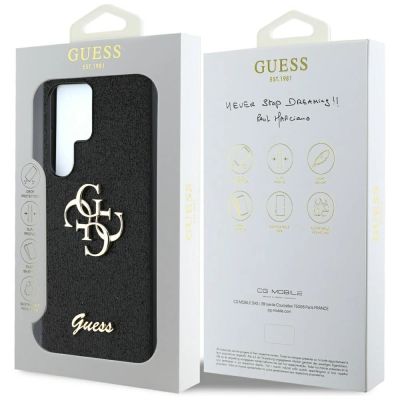 8. Guess Fixed Glitter Big 4G Metal Logo Hülle für Samsung Galaxy S25 Ultra schwarz