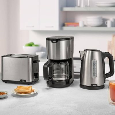 5. Braun PurShine WK102AI-WK1500BK Wasserkocher 1,7 l 2200 W Schwarz, Edelstahl