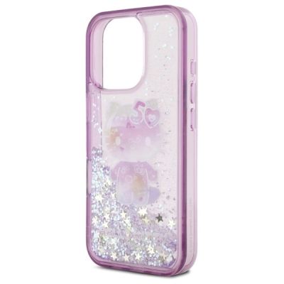 6. Hello Kitty Liquid Glitter 50TH Anniversary Party-Hülle für iPhone 16 Pro Max – Lila
