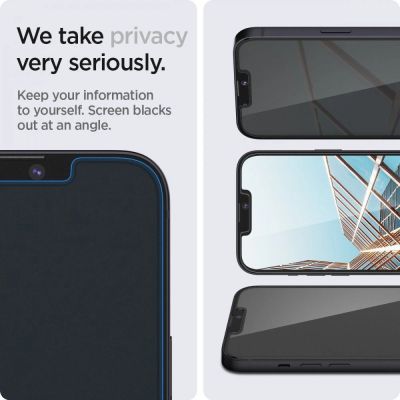7. Spigen Glas.tR EZ Fit Privacy gehärtetes Glas für iPhone 13 Pro Max - 2 Stk.