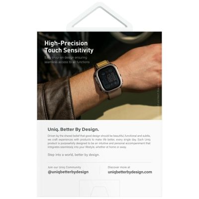 6. Uniq Voute Schutzhülle aus gehärtetem Glas für Apple Watch Ultra 49 mm, Schwarz