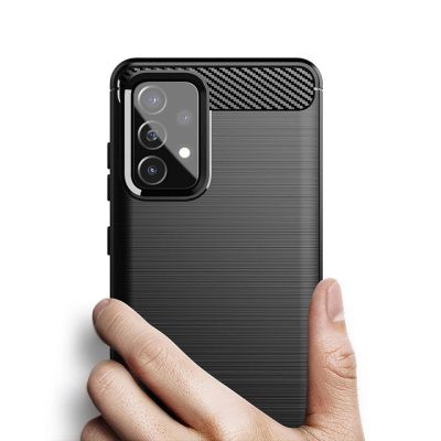6. Carbon Case Flexibel Handyhülle TPU Schutzhülle für Samsung Galaxy A72 4G schwarz